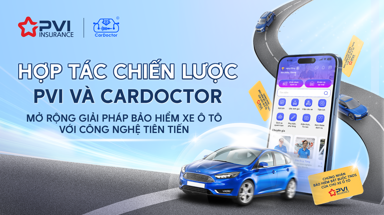 Hợp tác chiến lược giữa Bảo hiểm PVI và CarDoctor