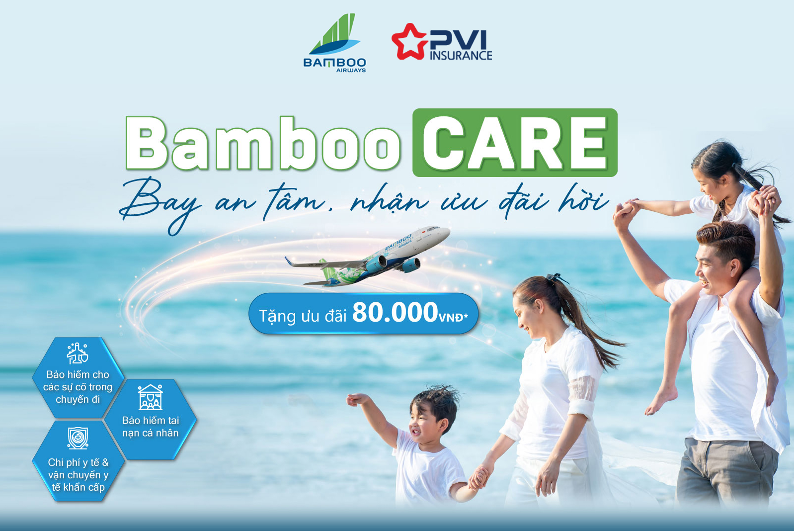 Mua bảo hiểm du lịch BAMBOOCARE: Tặng ngay mã giảm giá cho chuyến bay tiếp theo với BAMBOO AIRWAYS